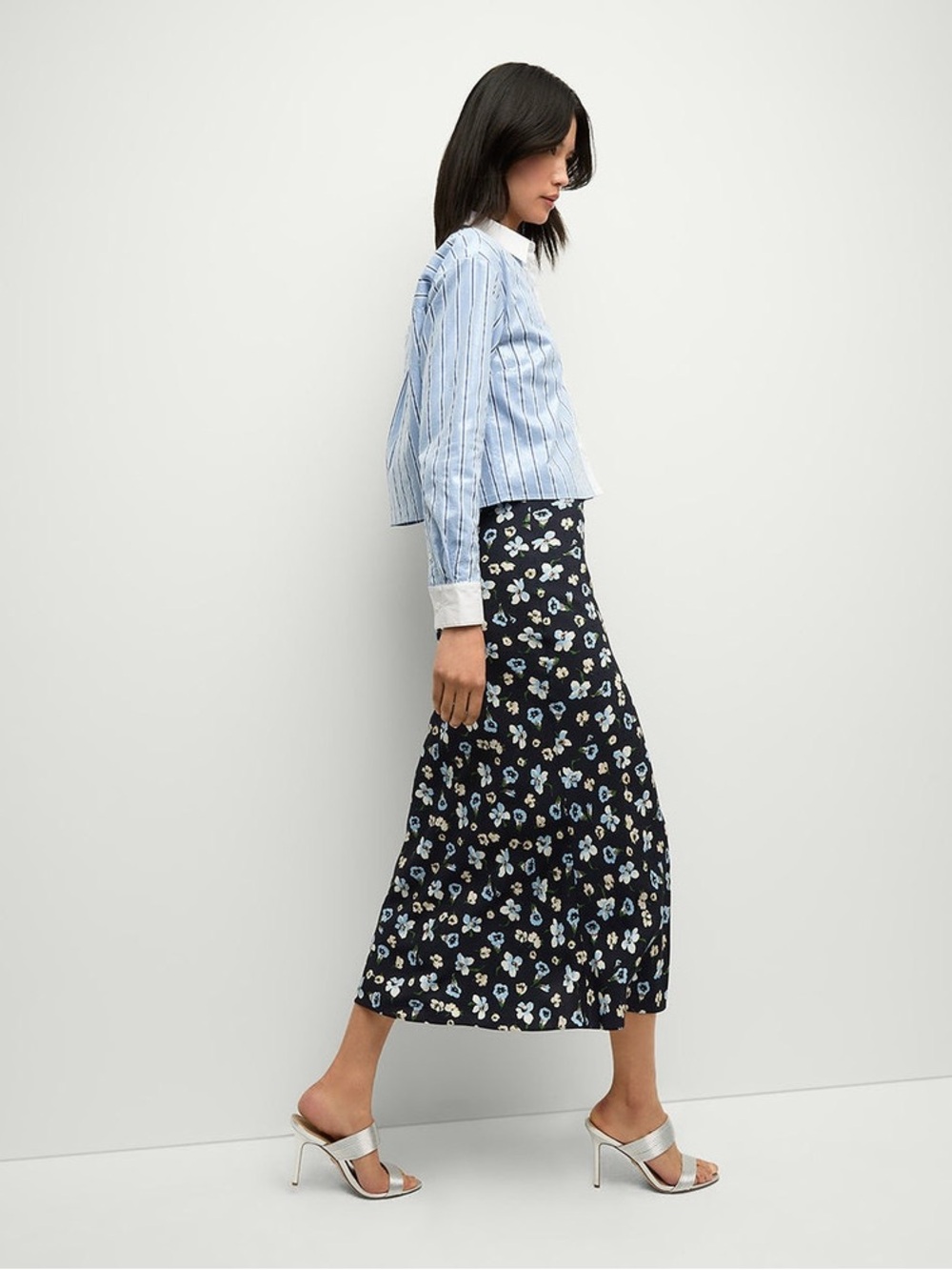 NWT $498 Veronica Beard Clover Silk Floral Midi-Skirt - Picture 4 of 9